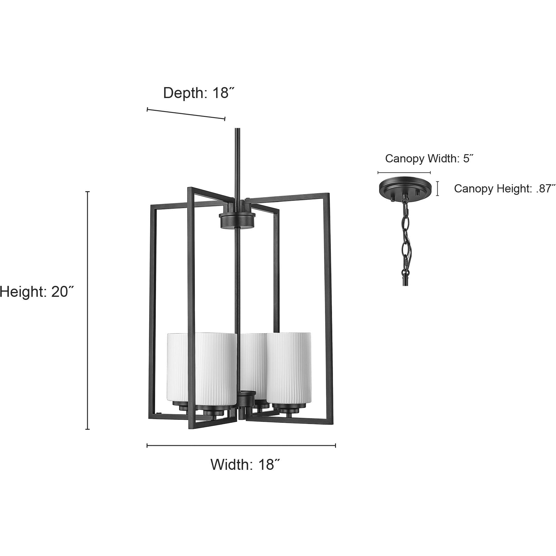 Luxx 4 Light 18 inch Brushed Nickel Indoor Pendant Ceiling Light